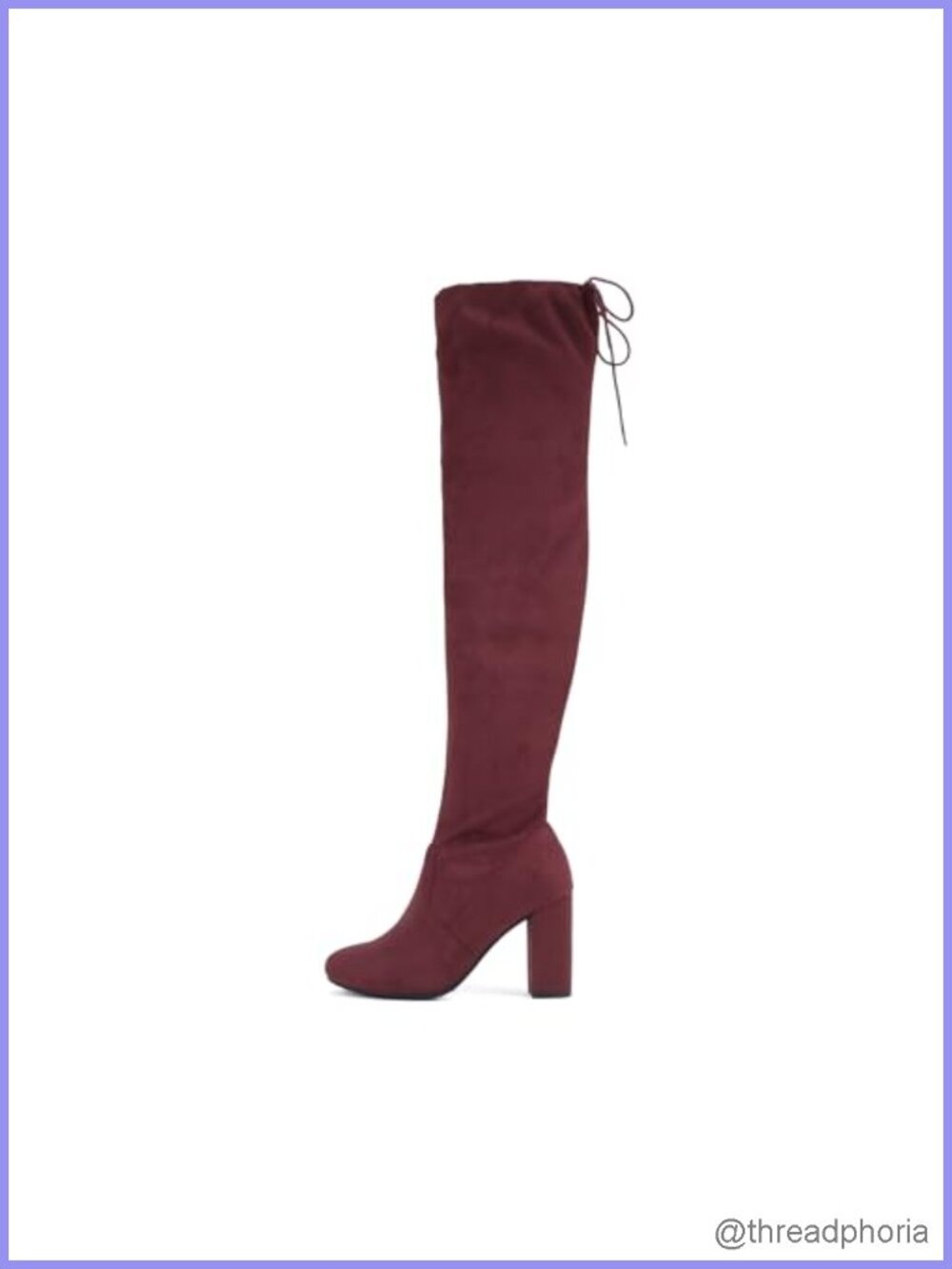 Soda Glora Women Round Toe Drawstring High Heel Over the Knee Boots in Vegan